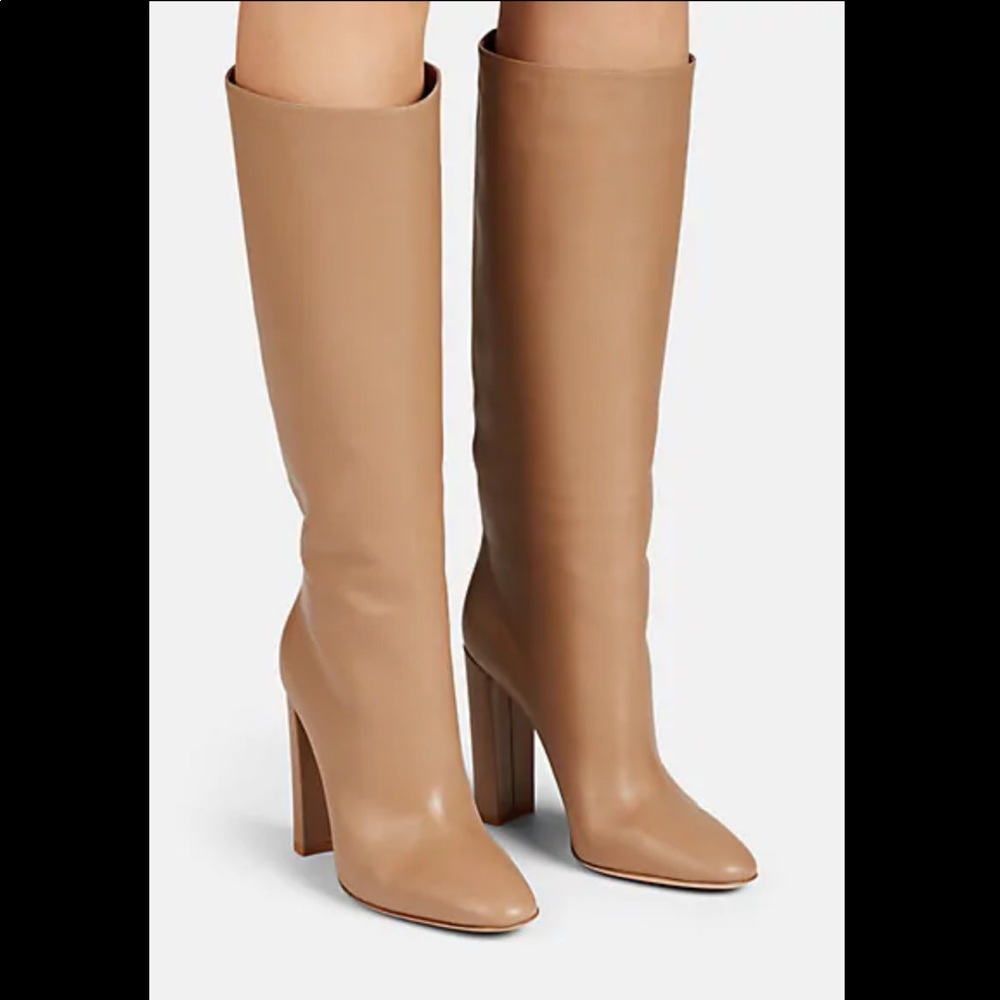 Gianvito Rossi Laura Leather Bisque Boots